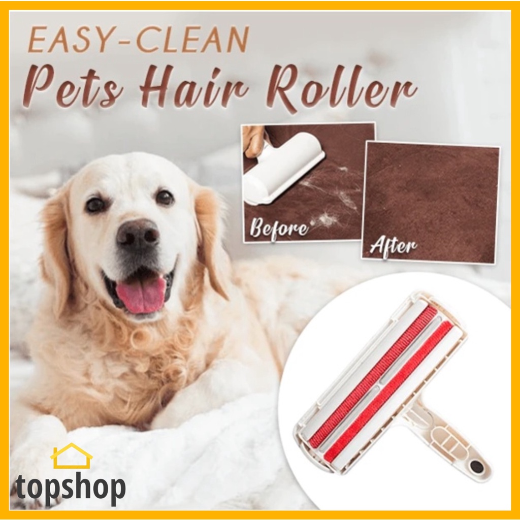 Reusable 2Way Dog Cat Fur Roller Sofa Clothes Sweater Brush Pet Hair Remover Self