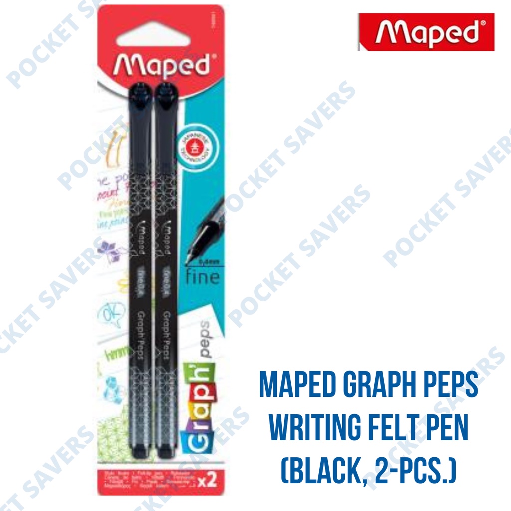 MAPED Graph Peps Writing Felt Pen (Pack of 2, Black, 0.4 mm) Shopee Philippines