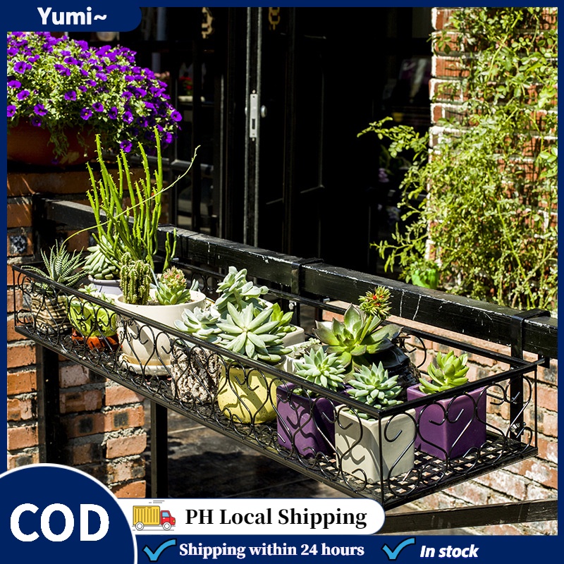 Metal Plant Stand Shelf Flower Pot Rack Holder Black Twolayer Elegant