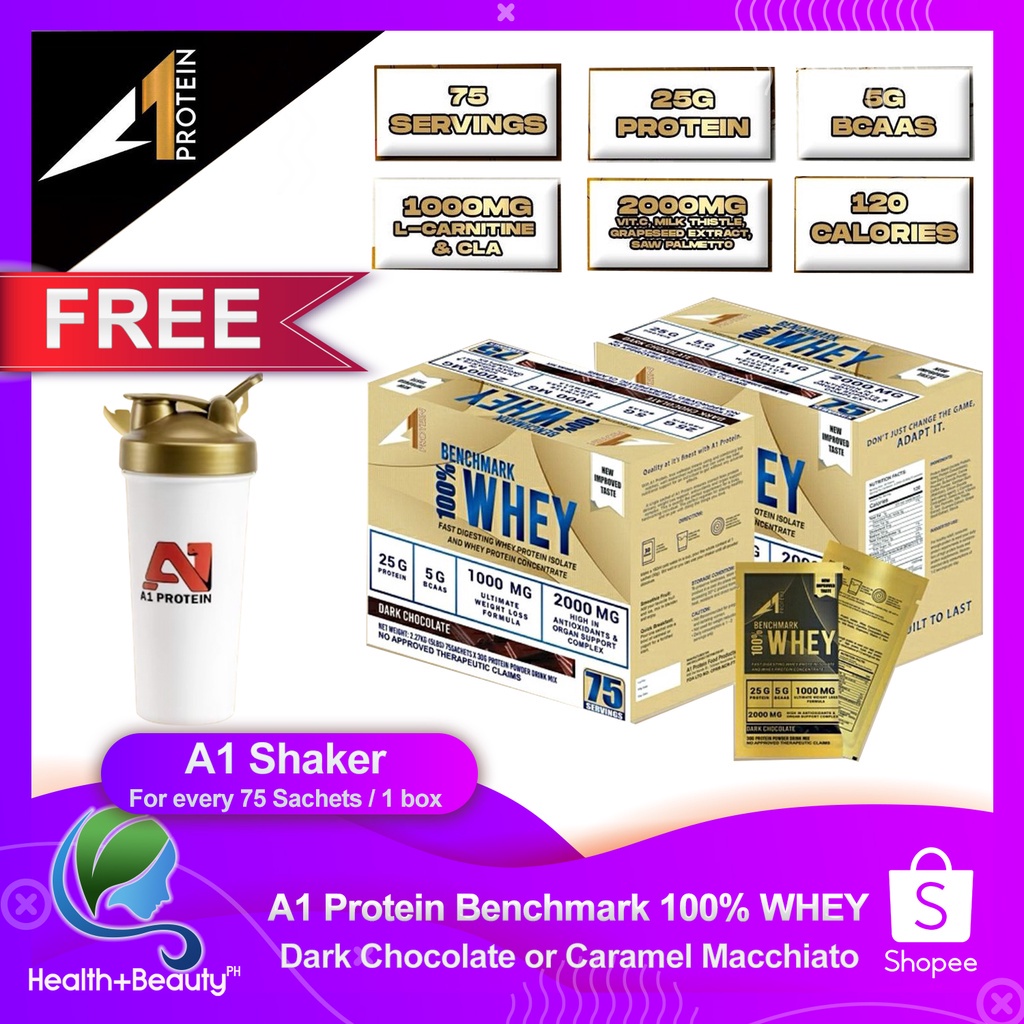 whey protein A1 Protein 75 Servings Benchmark 100 WHEY (FREE SHAKER