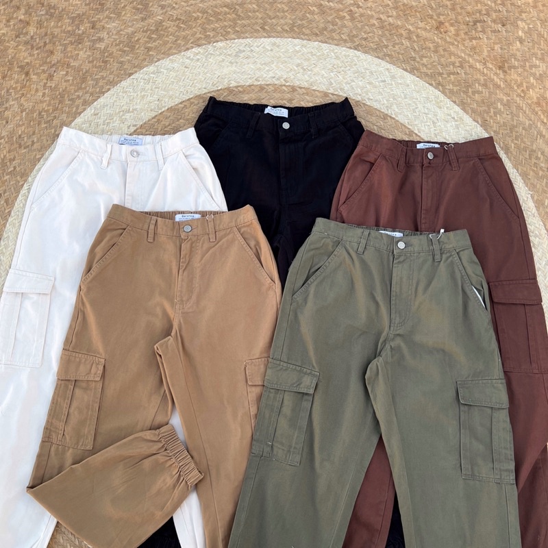 Bershka Highwaist 6 Pockets Cargo Pants Shopee Philippines