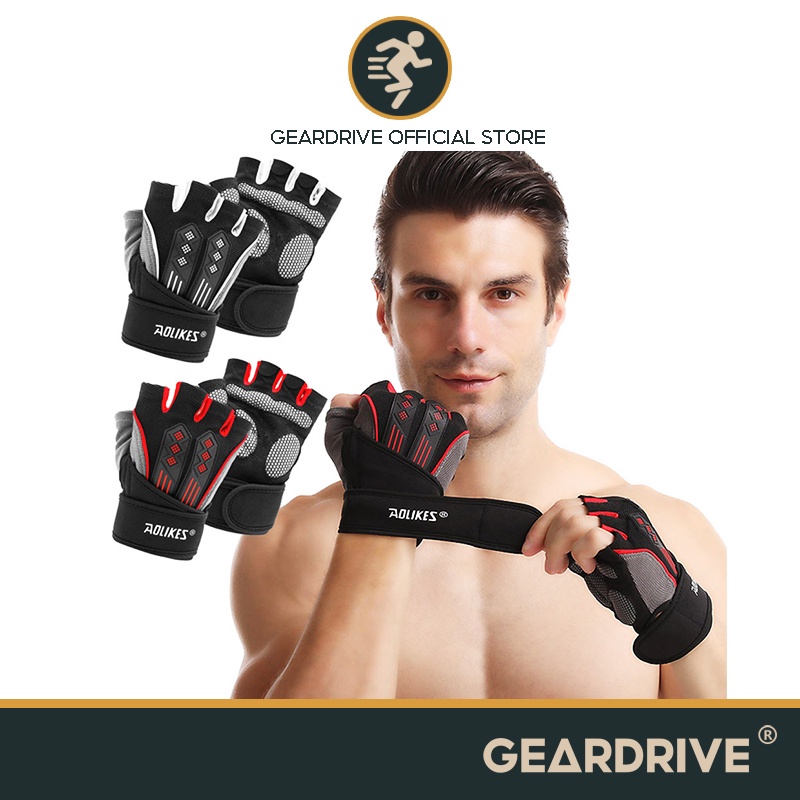 GEARDRIVE Gym Gloves Body Building Sports Fitness Dumbbell Workout
