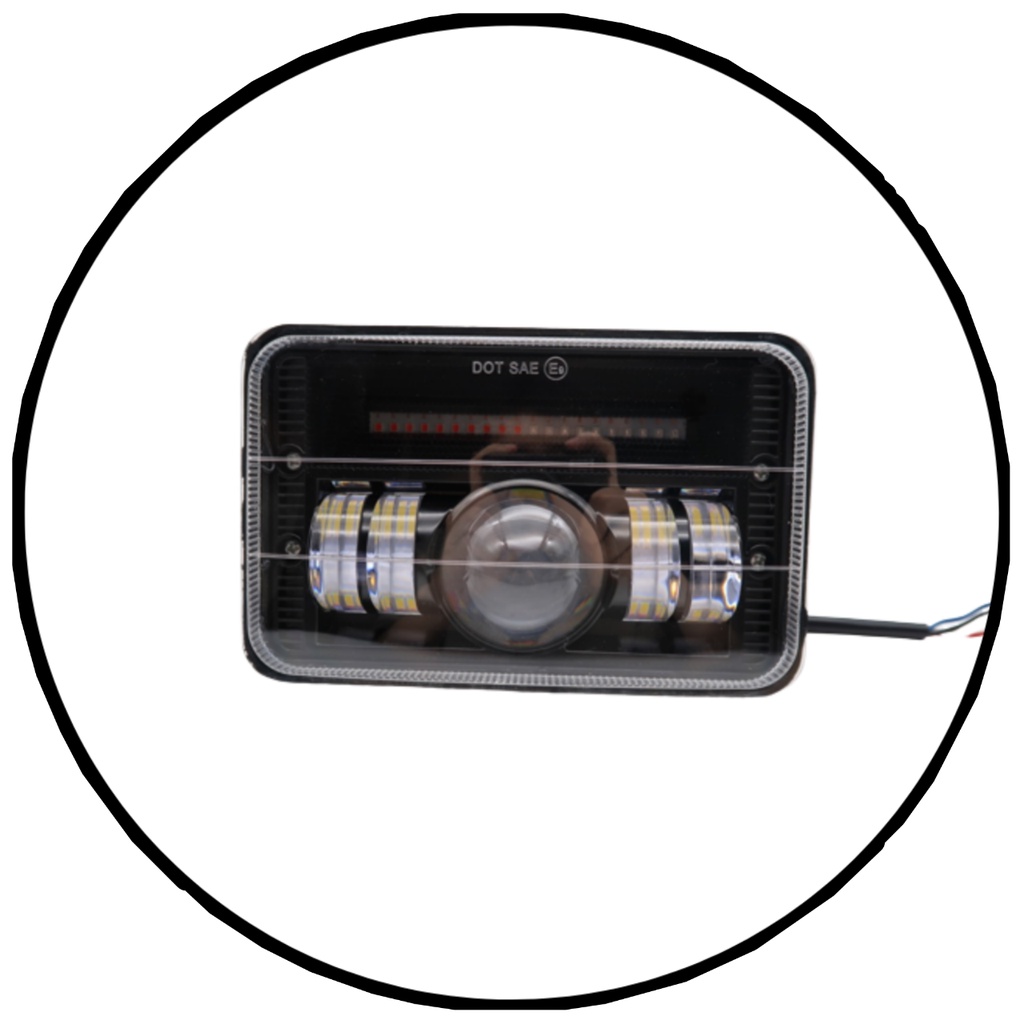 Universal Modified Motorcycle Led Headlight With Red Blue Blinker Light ...