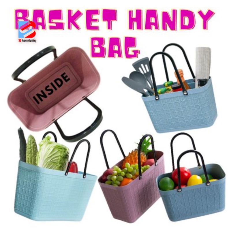 Susan1188 Plastic Basket Hand Basket Shopping Bag Storage Bag Tote Bag
