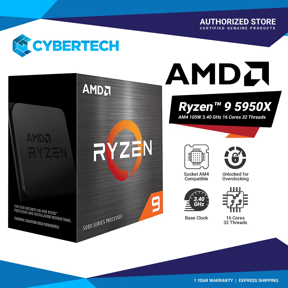 AMD Ryzen 9 5950X 4.9ghz 105w AM4 CPU Without Cooler Shopee Philippines