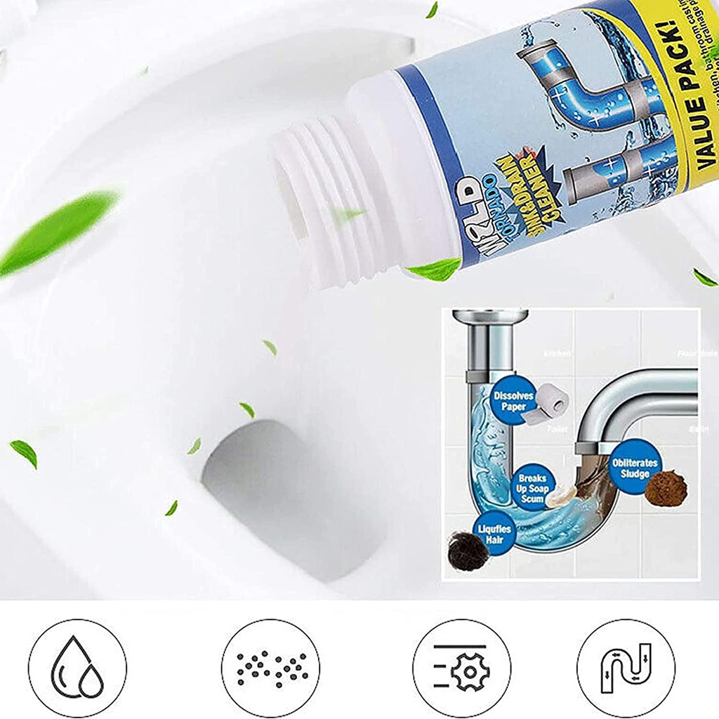 Home Deer Powerful Clog Remover Dissolves Grease/Hair/Oils Dredging