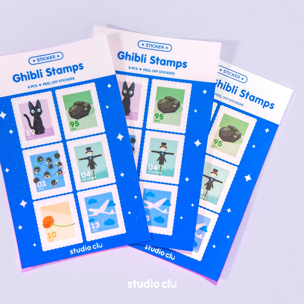 Ghibli Stamp Sticker Sheet Glitter Vinyl Waterproof Stationery