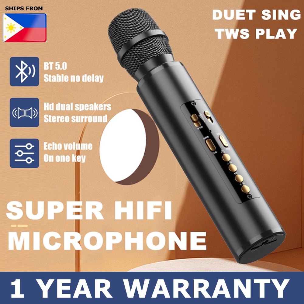 K5 Microphone for Videoke Bluetooth Wireless Karaoke Speaker USB