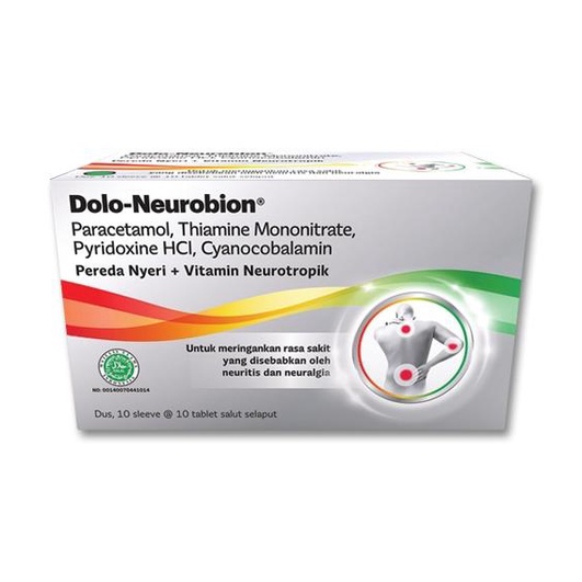 Dolo Neurobion (Paracetamol VitB1 Vit B6 Vit B12) 1 Tablet Shopee