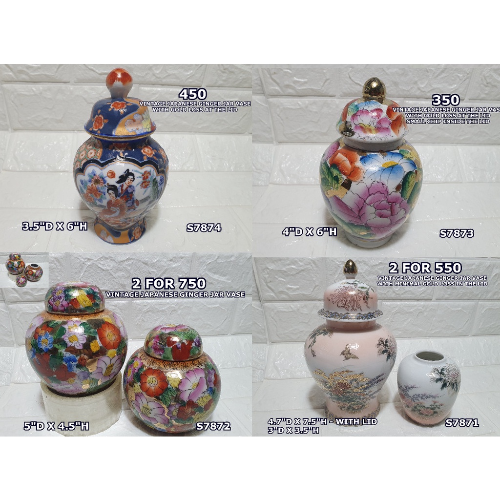 Vintage Japanese Ginger Jar Vase from Japan Shopee Philippines