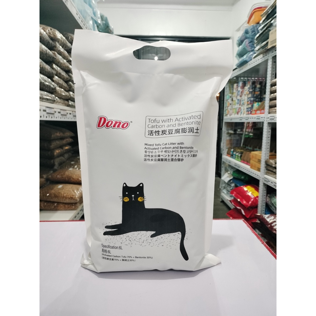 Dono Tofu Cat Litter 6L with Activated Carbon (Unscented) Shopee