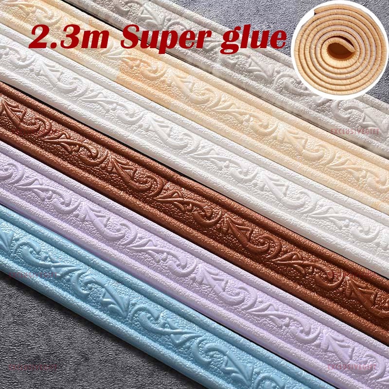 2.3Meter Moulding Wallpaper Wall trim line Corner sticker Boarder on