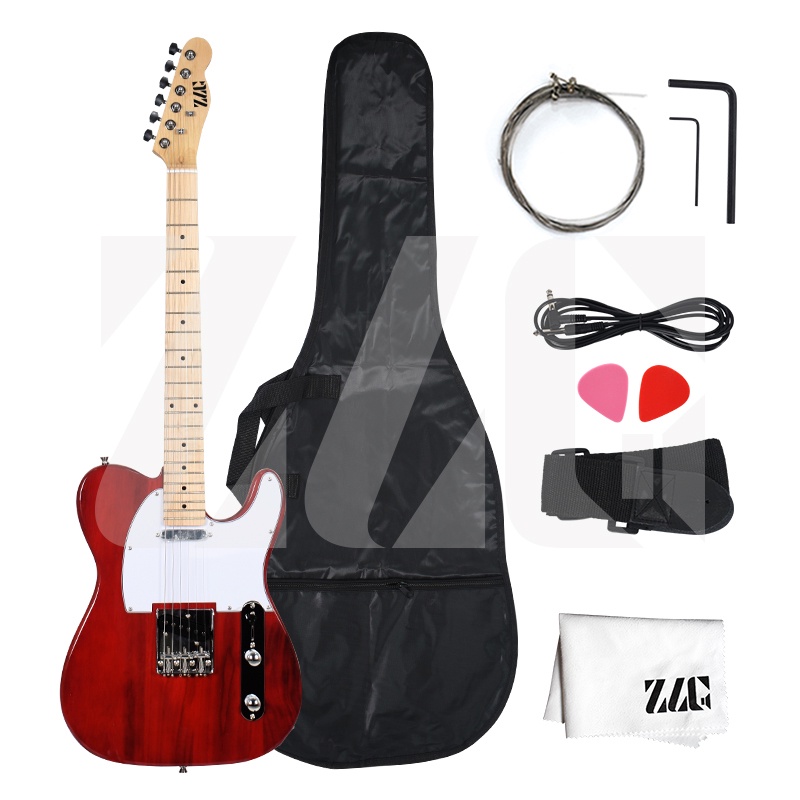 Zlg Telecaster Guitar Electric Guitar Set Red Wine Color Alnico Pick Up 