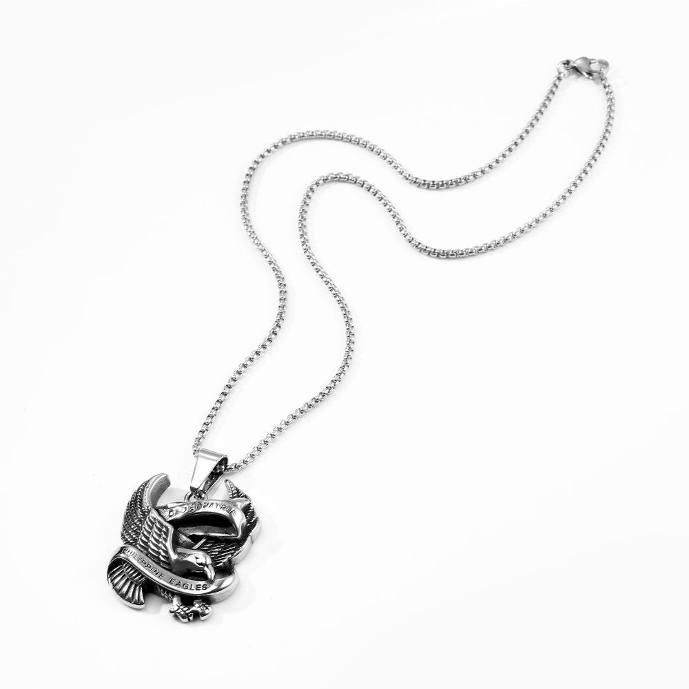 Pure Stainless Steel Eagles Pendant Philippine Eagles Necklace DEO ET