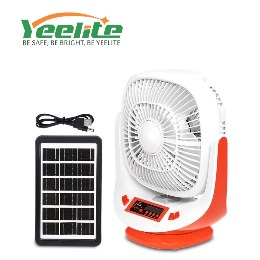 Yeesolar New 8 Inch Solar Fan Rechargeable With Light Power Bank