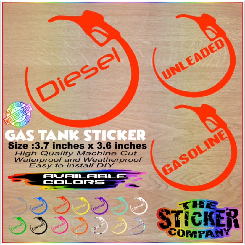 Gas tank sticker Diesel Unleaded Gasoline CAr sticker Shopee Philippines