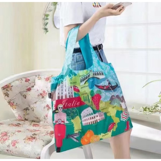 Lightweight Portable Shopping Bag Tote Bag Square Big Capacity Foldable Bag