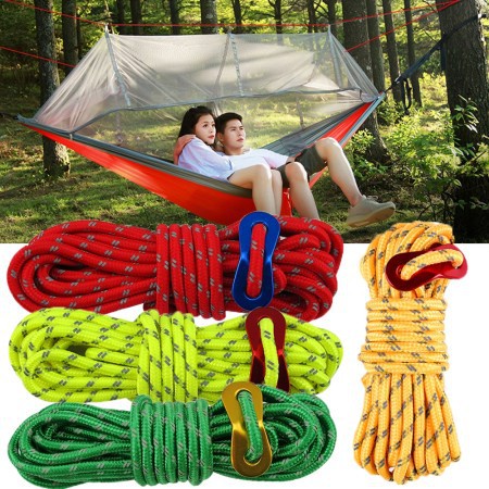 4M Windproof Rope Camping Rope Tent Rope Polyester Reflective Guy Line ...