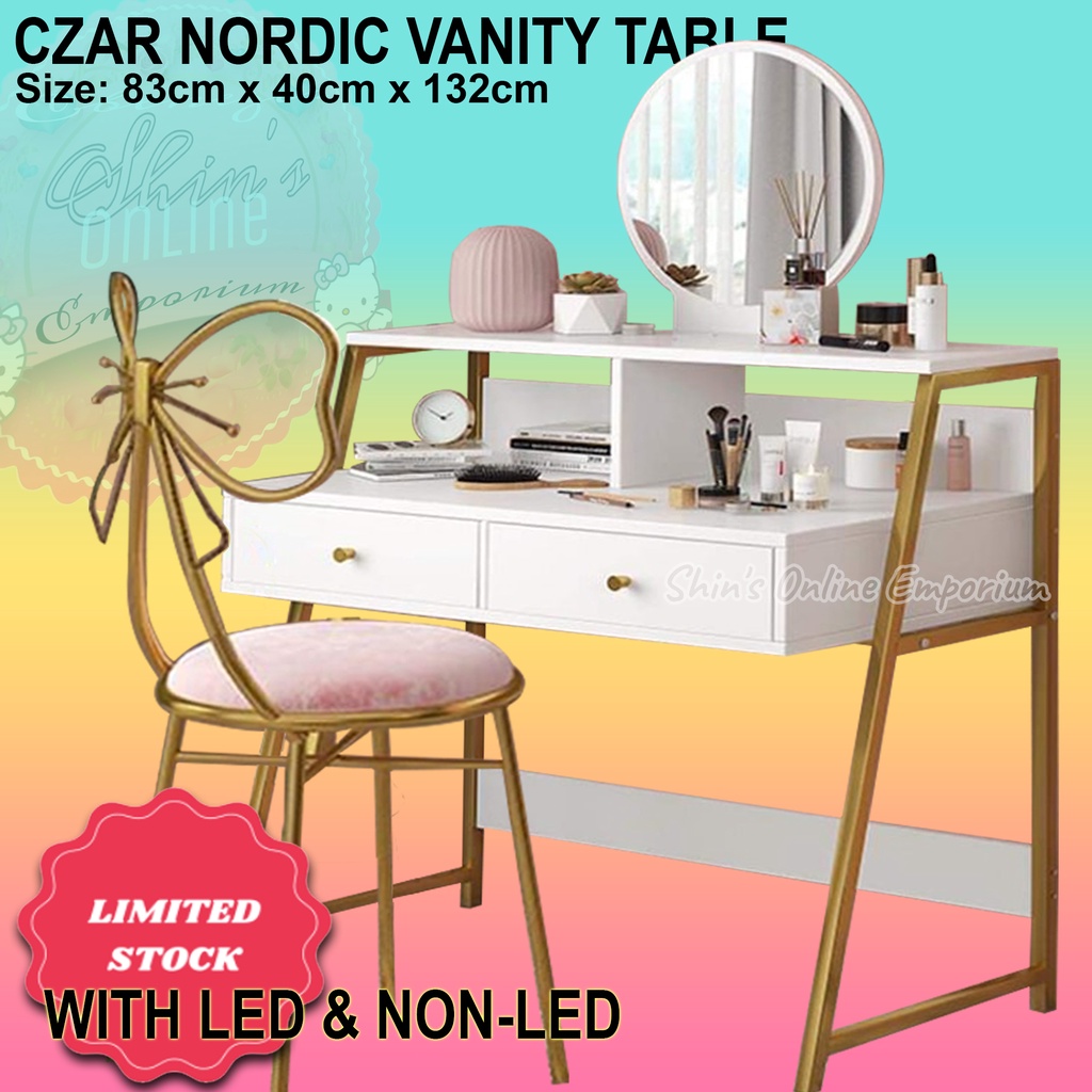 SOE VELVET HAIRPIN LEG VANITY STEEL BASE LED MIRROR NORDIC ELEGANT