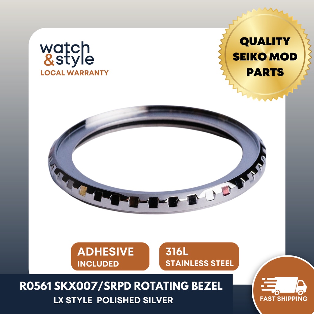 R0561 SKX007/SRPD Rotating Bezel - LX Style - Polished Silver | Shopee ...