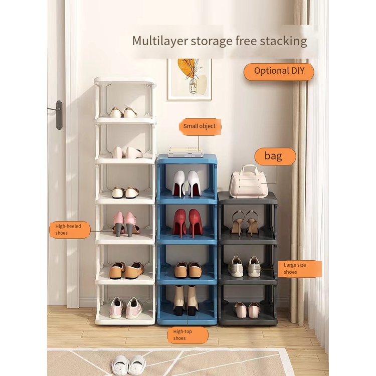 5/8/10 Tier Plastic Shoe Organizer Stackable Shoe Storage Rack