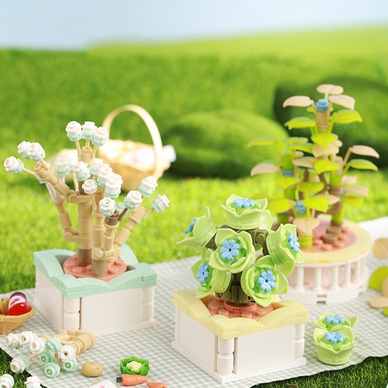 Flower Building Blocks /Rose or Lily DIY Bouquet /girl building Blocks ...