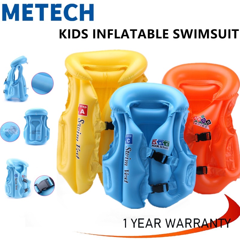 METECH swimsuit for kids Inflatable Safety Swim Vest Life Jacket