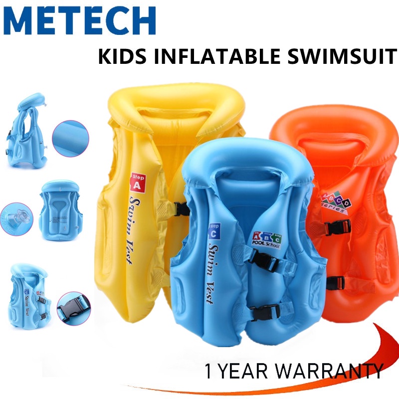 METECH swimsuit for kids Inflatable Safety Swim Vest Life Jacket ...