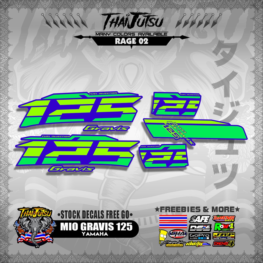 YAMAHA MIO GRAVIS 125 ( STOCK DECALS FREE GO )【ThaijutsuStickers ...