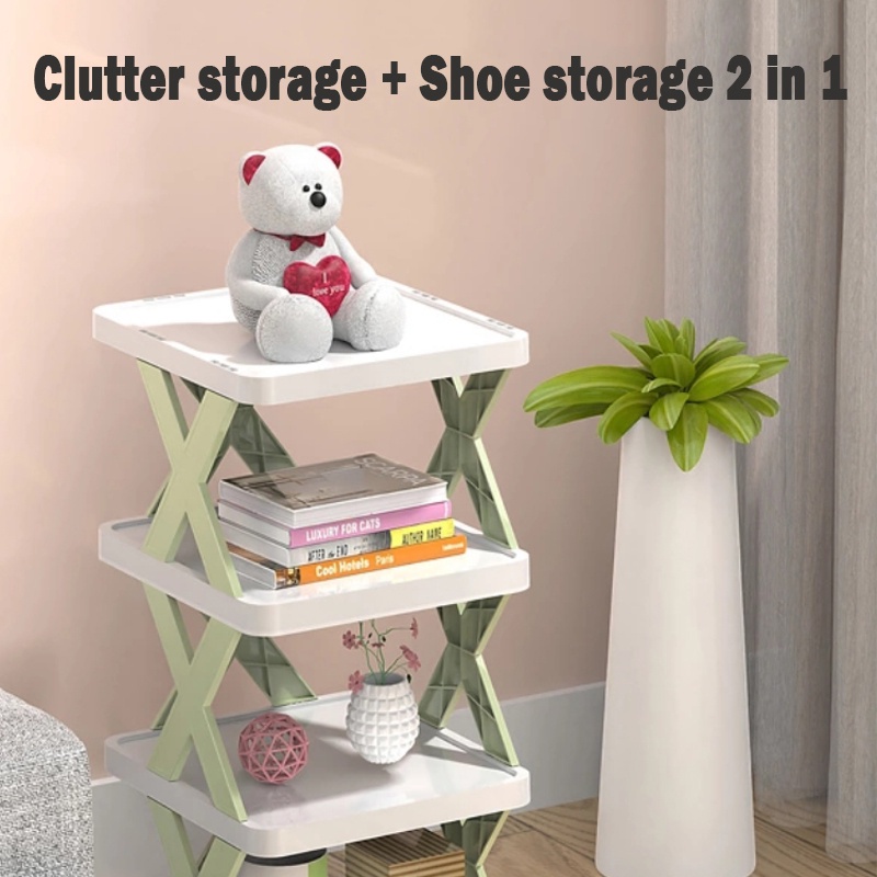 【In stock】Multifunctional Stackable Easy Shoe Rack Home Multi-layer DIY ...