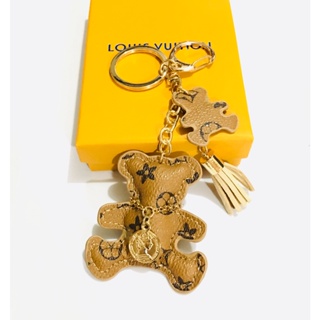 Teddy Bear Shaped Louis Vuitton Style Damier Keychain/Bag Charm (With  Strap)