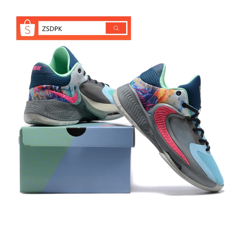 100 Original Nike Zoom Freak 4 NRG Unknown Gray Blue Sport Basketball Shoes for Men Shopee Philippines