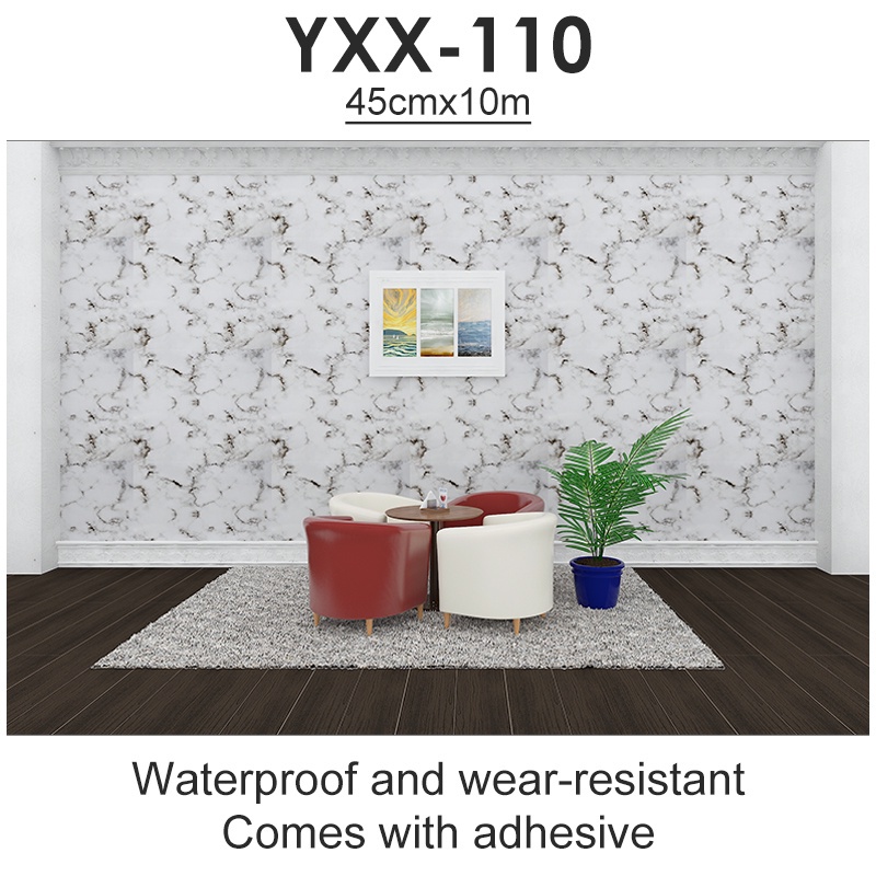 Wallpaper 10M*45CM marble texture PVC selfadhesive waterproof