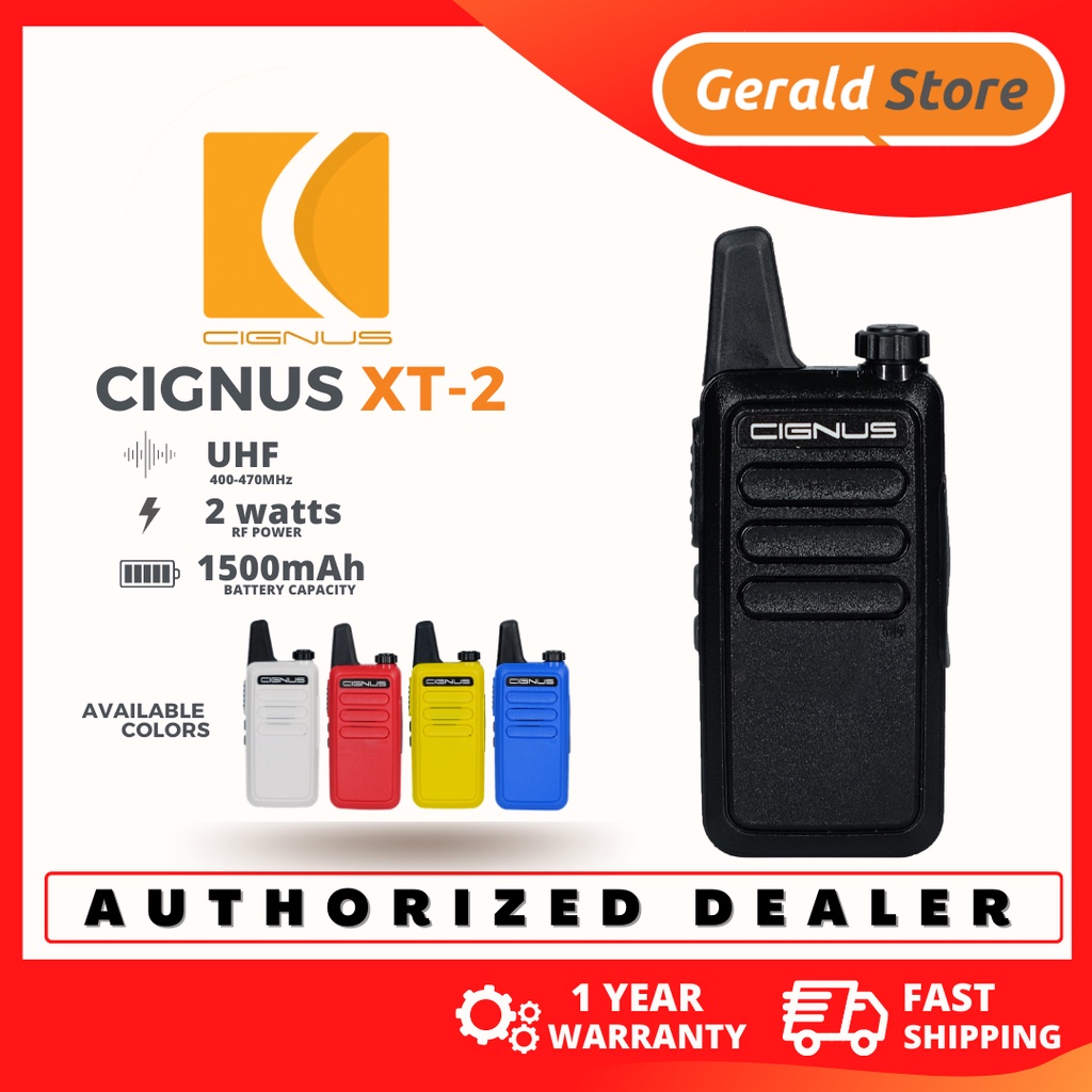 New Cignus XT2 UHF 2 Watts Mini Two Way Radio NTC Type Approved XT2