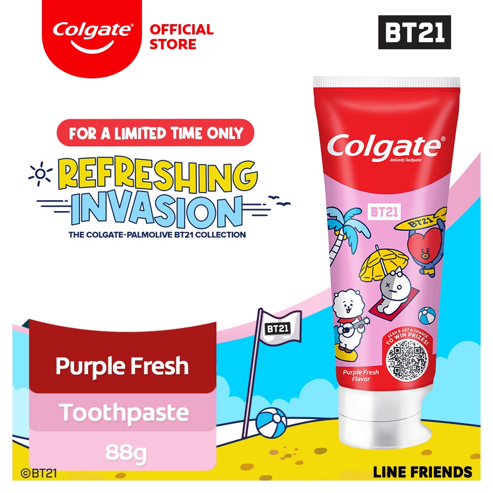Colgate BT21 Toothpaste Purple Fresh 88g Shopee Philippines
