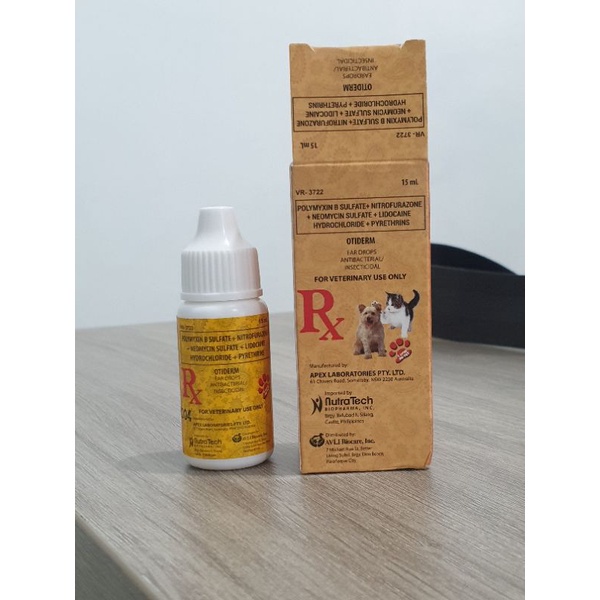 Otiderm Ear Drops for Dogs and Cats 15mL (Antibacterial / Insecticidal