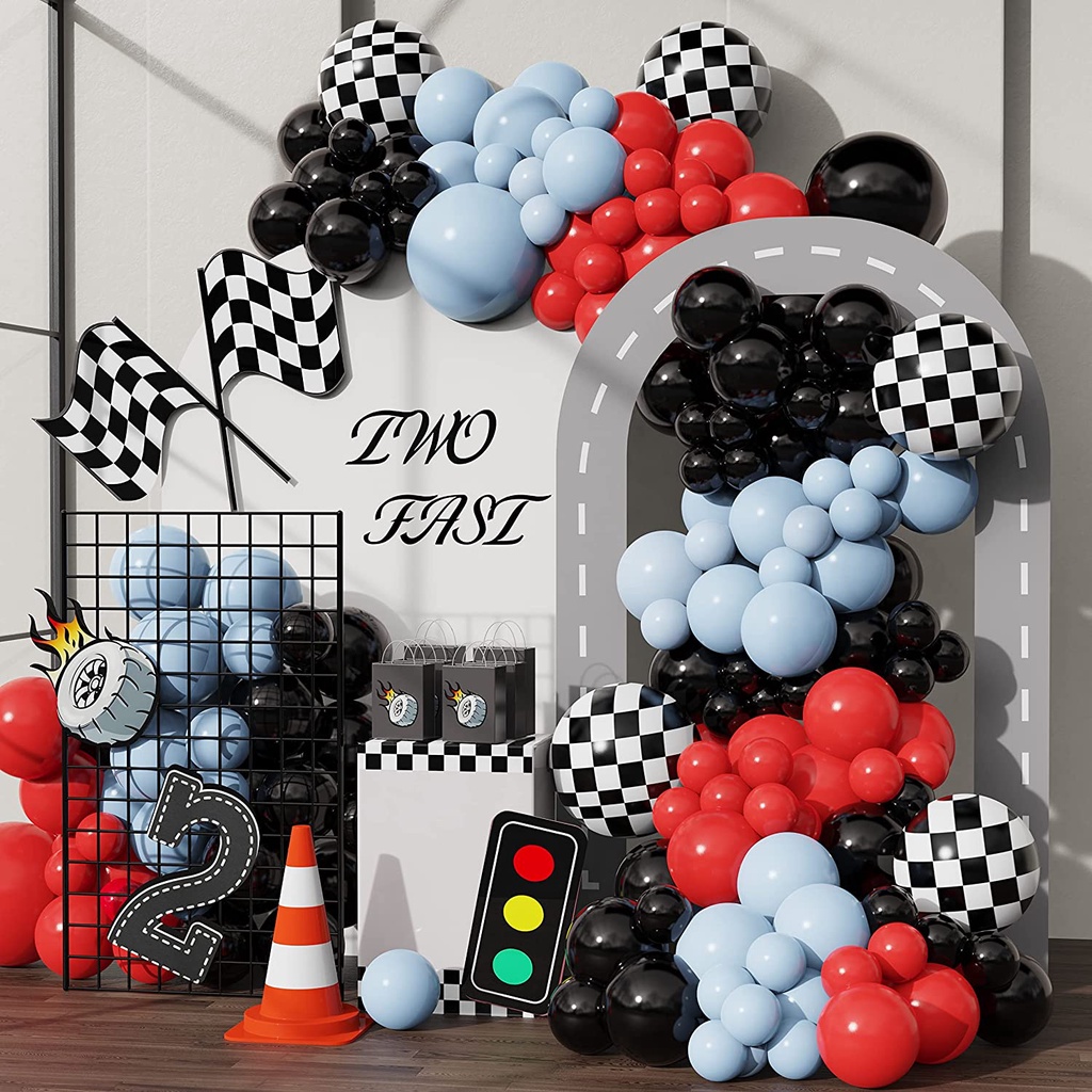 Racing Car Theme Balloons Arch Garland Kit 40inch Race Track Number