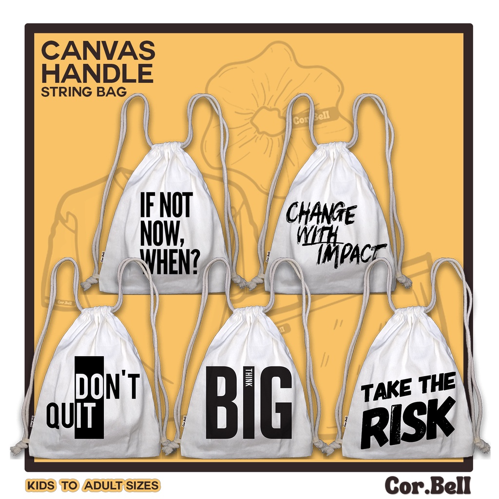 String Bag MOTIVATIONAL Quotes Canvas Katsa Korean Drawstring Bag ...