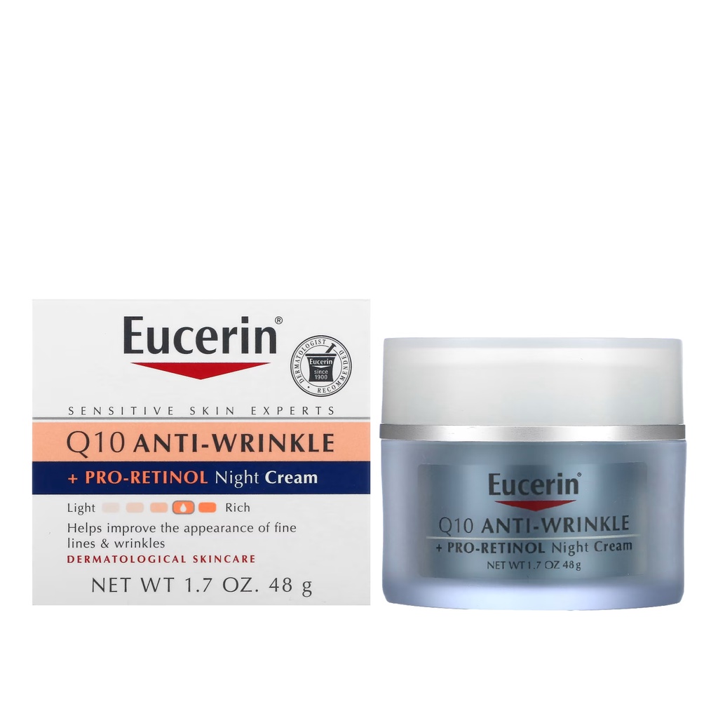 Eucerin, Q10 AntiWrinkle + ProRetinol Night Cream, 1.7 fl oz (48 g