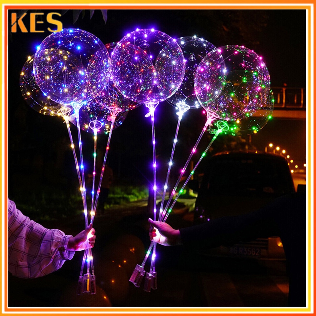 Bobo Balloons Transparent Balloon With Dust Glitters And Light Shopee