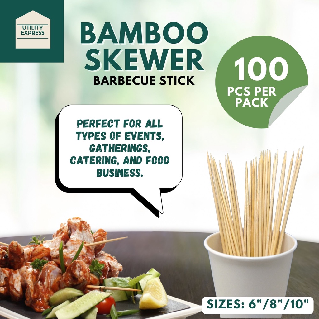 Barbeque Sticks BBQ Bamboo skewers (Round) 3mm [6inches /8inches