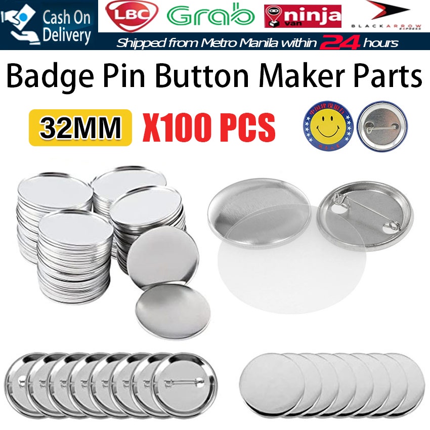 【Fast Delivery】 100PCS 32mm Metal DIY Blank Button Badge Pin for Brooch ...