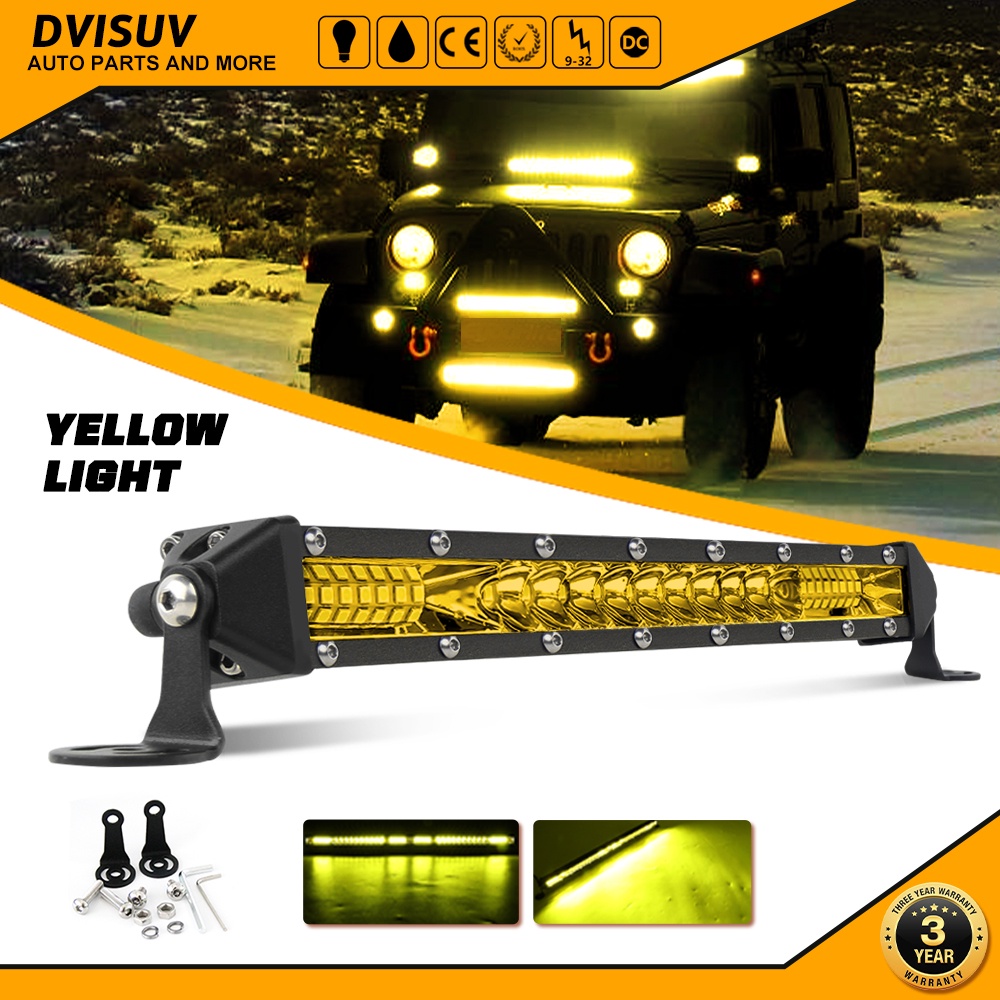 10 Inch 120W Yellow Led 4x4 Offroad Light Bar for Trucks SUV Combo ...