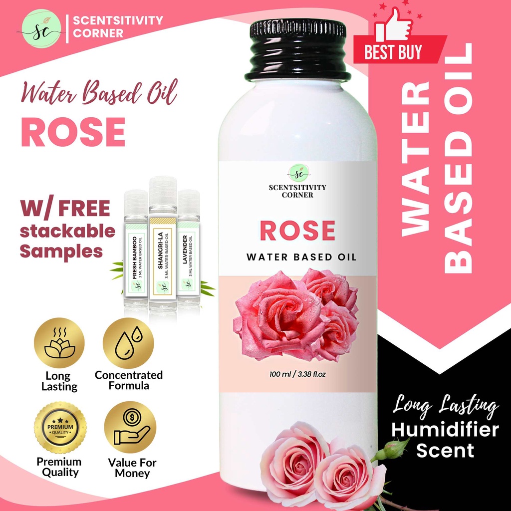 ROSE Essential Oil for humidifier Water based oil Home fragrance scent  Car Room Air Freshener