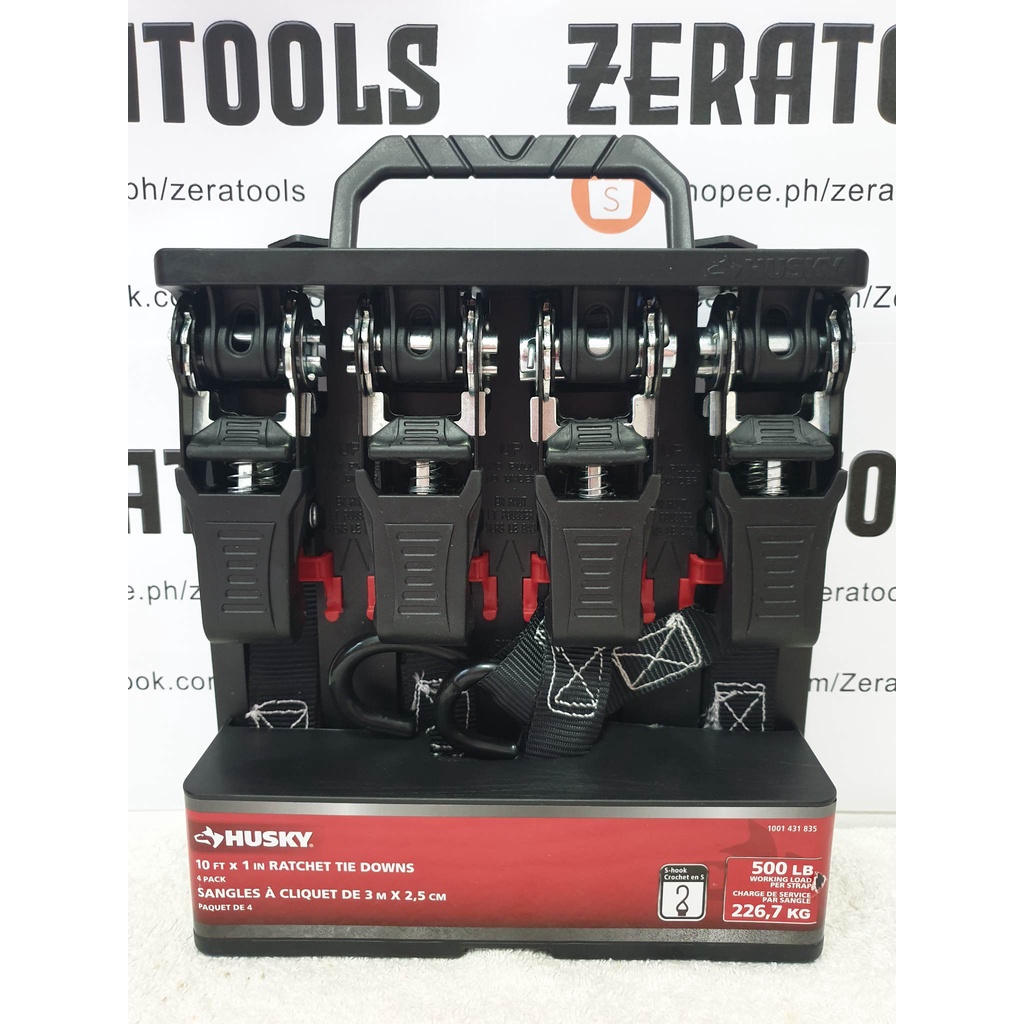 Husky 1inch x 10 ft. Ratchet Tie Down (4Pack) Shopee Philippines