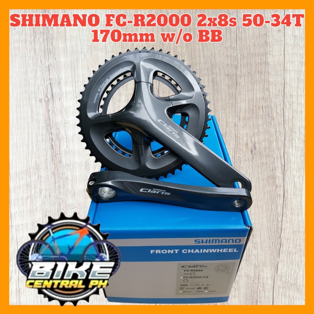 Shimano Claris FC-R2000 – Corona Esterna Doppia 50 Denti, 8 Velocità, 110 Mm, Alluminio