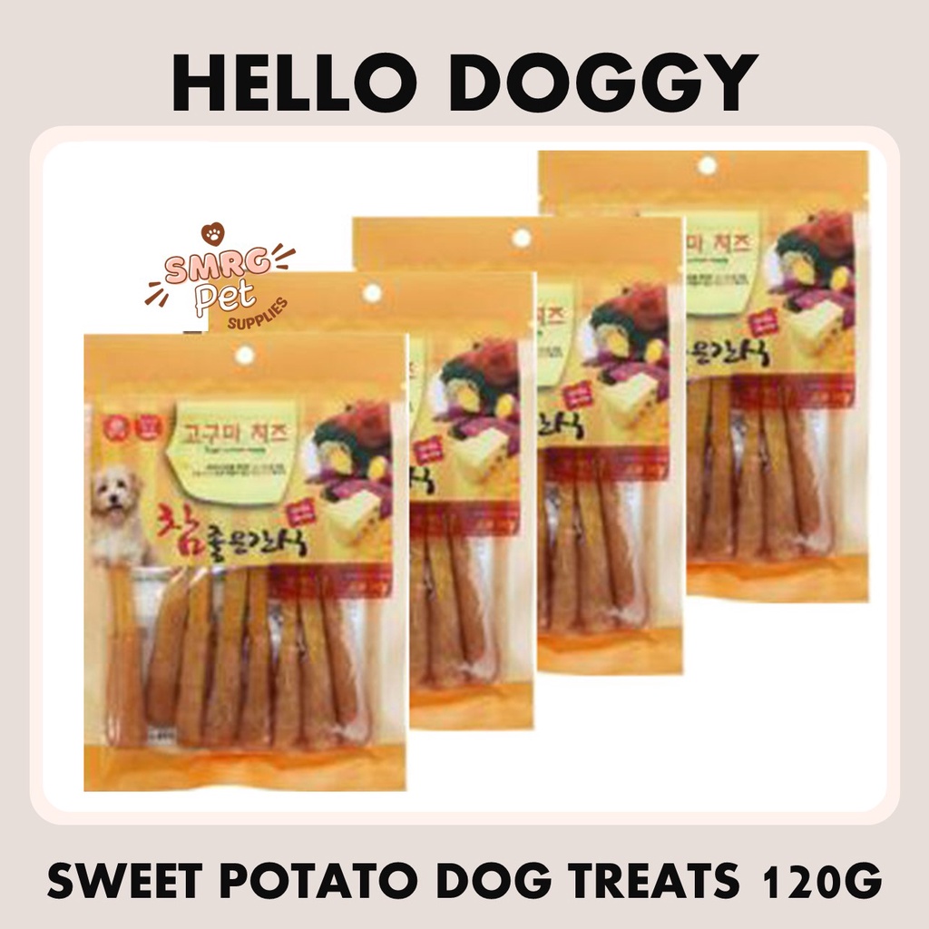 Hello Doggy Sweet Potato Korean Dog Treats 120g Soft Chewy Snack in