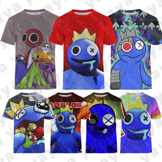 Roblox Rainbow Friends Cartoon Anime Clothes Summer Round Neck