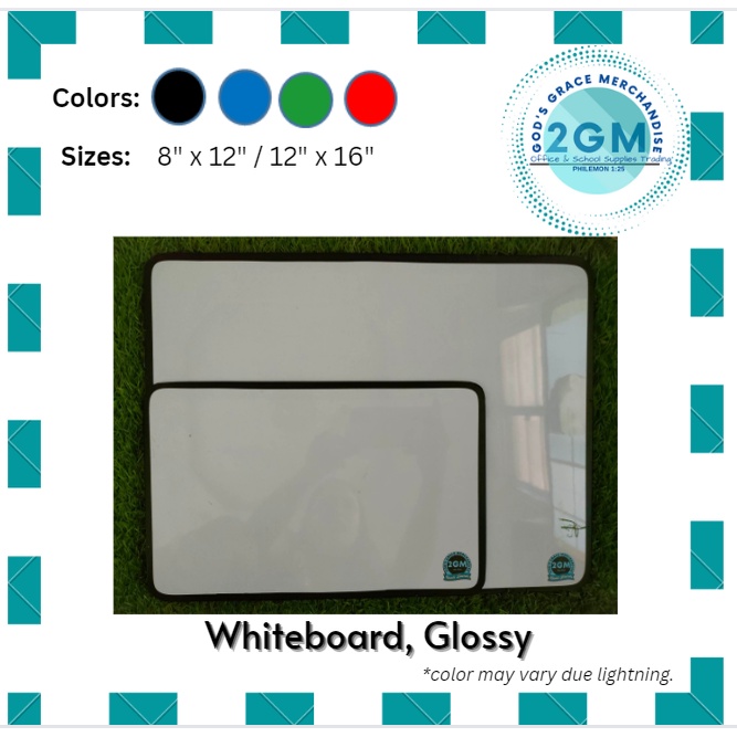 2GM WHITEBOARD GLOSSY, SMALL & MEDIUM, Colors Black, Blue, Green & Red Shopee Philippines