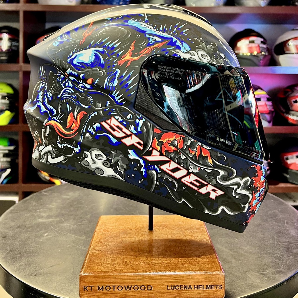 Spyder Shift 3 Ryujin Full Face Dual Visor Helmet with Free Extra Clear ...